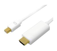 LogiLink CV0124 câble vidéo et adaptateur 3 m Mini DisplayPort HDMI Type A (Standard) Blanc