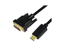 LogiLink CV0130 : Câble Adaptateur Vidéo 1m DisplayPort 1.2 vers DVI-D Mâle/Mâle, Résolution 1920x1080 60Hz, Contacts Plaqué Or, Noir, 7.1g