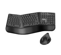 LogiLink Ensemble Clavier Souris Ergonomique sans Fil avec Clavier partagé (avec 13 Touches multimédia)