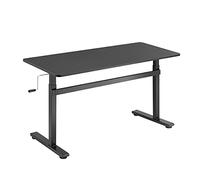 LogiLink EO0027 Poste de travail debout réglable manuellement Hauteur 700-1170 mm Plateau de table = 1400 x 600 x 18 mm Idéal pour bureau/écoles/à la maison etc Noir