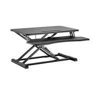 LogiLink EO0033 - Support de Bureau réglable avec Tablette de Clavier avec vérin à gaz + Support intégré pour Clavier/Souris Noir