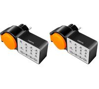LogiLink ET0015 Minuterie d'extérieur avec Fonction Cycle et Compte à rebours d'activation, Classe de Protection IP44, 3600 W, Noir/Orange (Lot de 2)