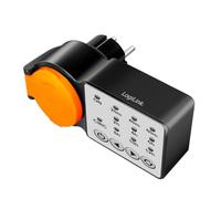 LogiLink ET0015 Minuterie d'extérieur avec Fonction Cycle et Compte à rebours d'activation e Protection IP44, 3600 W, Noir/Orange