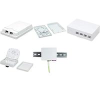 Logilink FB1002 Boîtier de Connexion Indoor FTTH pour 4 fiches, 4 adaptateurs, pour Rail DIN