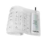 LogiLink Clavier flexible en silicone filaire blanc