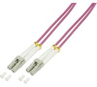 LogiLink FP4LC00 fibre optique FO Câble de raccordement 0.50 m violet 50/125 µ Multimode OM4