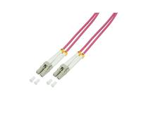 LogiLink FP4LC01 : Câble Fibre Optique OM4 LC/LC 1m, 50/125µm, Multimode, 40 Gbit/s, LSZH, Violet - Conforme DIN EN 50173-1, IEC/ISO 11801