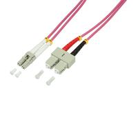 LogiLink FP4LS10 : Câble Fibre Optique OM4 10m LC/SC 50/125µm Multimode 40Gbps LSZH RoHS Diamètre 3mm