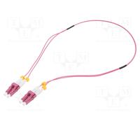 FS4LC00 Câble patch fibre OM4 LC/UPC, recto-verso 0,5m LSZH rose LOGILINK