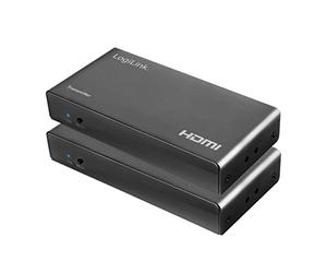 LogiLink HD0057 Kit d'extension HDMI (1 unité de réception et 1 unité d'émission) Via LAN/réseau, KVM (Clavier/vidéo/Souris) 50 m, 2 Ports USB, 1080p/60 Hz, HDCP, IR, Loop Out