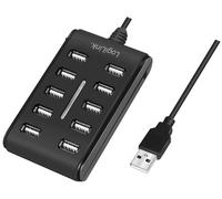LogiLink Hub USB 2.0 10 ports avec interrupteur marche/arrêt noir