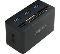 LogiLink Hub USB 3.0 avec lecteur de carte All-in-One, noir Noir G