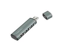 Hub USB 3.1 LogiLink UA0395 boîtier en aluminium, avec LEDs de statut gris sidéral