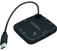 LogiLink Hub USB-C OTG multifonction & lecteur de cartes noir