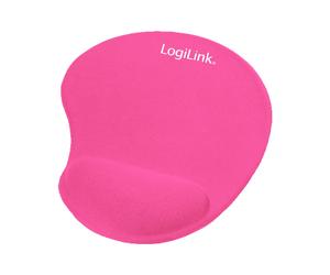 LogiLink ID0027P Tapis de Souris Rose 230x204mm Repose-Poignets Mousse/Gel/Caoutchouc Surface Monochromatique Épaisseur 3mm