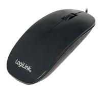 LogiLink Slim - Souris - droitiers et gauchers - optique - 3 boutons - filaire - USB - noir