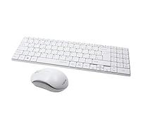 LogiLink ID0109 Clavier + Souris slim sans fil avec 3 Boutons 2,4 GHz Blanc