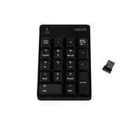 LogiLink ID0120 : Pavé Numérique RF Sans Fil 2.4GHz, 18 Touches, Portée 10m, USB, Noir, Compatible Windows, Alimentation 1xAAA, 82x124x22mm, 70g