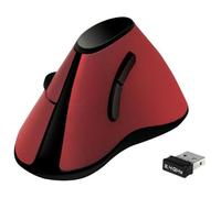 LogiLink ID0159 Souris Ergonomique sans Fil Radio Optique Noir, Rouge 5 Boutons 1200 dpi Ergonomique