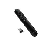 LogiLink ID0190 Télécommande RF 2.4 GHz Noire avec Pointeur Laser Rouge et Récepteur Nano, 3 Boutons Programmables, Portée 15m, Compatible Windows/macOS