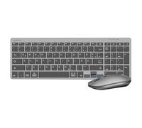 LogiLink ID0215 - Kit Clavier et Souris Double Mode (Funk & BT) pour Windows/Android/iOS avec jusqu'à 1600 DPI, Coupler 3 appareils simultanément