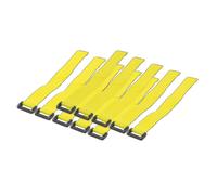LogiLink KAB0015 Cable Ties with Velco. 10-Piece. Yellow, Yellow, Set of 10 Piec