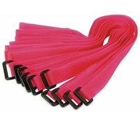 LogiLink Attache-câbles KAB0016 500 x 20 mm Pack de 10 rose