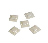 Logilink 2051105 Supports d'attaches de câble auto-adhésives 20mm x 20mm lot de 100, Ivoire