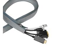 LogiLink KAB0074 Manchon de câble avec Fermeture éclair pour protéger Les câbles et Un Aspect Bien rangé Gris Ø 35 mm 2 m