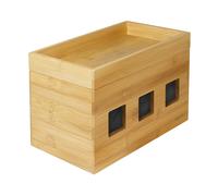 LogiLink KAB0076 Cache de rallonge électrique en bambou 140x255x165 mm pour Logitech