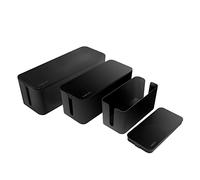 LogiLink Boîtiers de câbles KAB0077 - Lot de 3 tailles - Noir