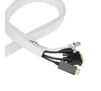 LogiLink Gaine de câble KAB0090 avec fermeture éclair Ø 30 mm en polyester Blanc 5 m