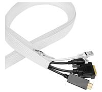 LogiLink Gaine de câble KAB0091 – fermeture éclair, Ø 50 mm, blanc, 5 m