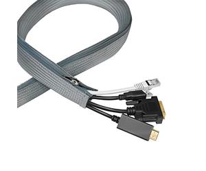 LogiLink Kabelschlauch mit Reißverschluss, 2,0 m, grau aus Polyester, abrieb-, zug- & formbeständgi, schla... (0.02 m), Gaine + protection pour câbles, Gris