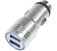 LogiLink Ladegerät Chargeur USB 10.5 W 2x USB-A argent pour voiture fonction marteau brise-vitres