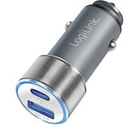 LogiLink Ladegerät Chargeur USB 36 W 1x USB-A, 1x USB-C® Power Delivery argent pour voiture USB Power Delivery (USB-PD)