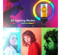 Logilink Lampe annulaire pour smartphone avec pied pour bâton à selfie, DM 20cm