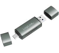 LogiLink Lecteur de cartes USB 3.2 Gen1 SD/Micro SD alu au format de voyage