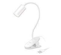 LogiLink LED024 Lampe LED à pince avec 3 niveaux de luminosité, 4000 K, 200 lm, col flexible à 360°, commande tactile, blanc