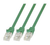 LOGILINK Lot de 3 Câbles r¿seau EconLine, Cat. 6, U/UTP, 2 m, vert