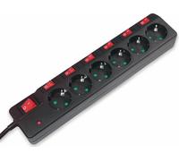 LogiLink LPS233 Bâti de prises LogiLink, 6x, interrupteur individuel & général