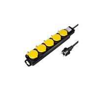 LogiLink LPS255 multiprise 1,5 m 5 sortie(s) CA Extérieure Noir, Jaune