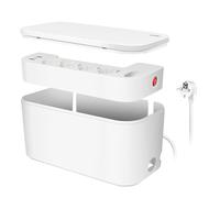 LogiLink LPS281U - Boîte de câbles avec multiprise 5 Prises et 3 Ports USB - Couleur : Blanc