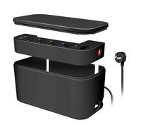 LogiLink LPS282U - Boîte de câbles avec multiprise 5 Prises et 3 Ports USB - Couleur : Noir