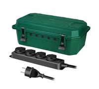 LogiLink LPS284 Boîte de Protection de câbles résistante aux intempéries avec 4 Prises pour l'extérieur Vert avec Protection Contre la poussière et Les éclaboussures (IP54) 39 x 22,8 x 13,8 cm