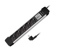 LogiLink LPS286 Multiprise 5 Prises avec écran LCD, Affichage en Temps réel de la consommation d'énergie/émission de CO2