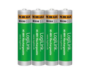 LogiLink LR03RB4 Lot de 4 Piles AAA Micro NiMH 1,2 V Vert