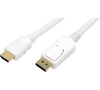 Logilink | Męski | HDMI Type A 19 broches | Męski | DisplayPort 20 broches | 2 m | Biały