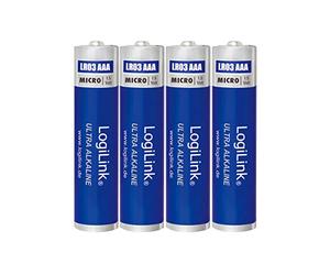 LogiLink Micro AAA 1,5 V Pile (Blister de 4), Ultra Power Alcaline LR03, pour Plusieurs appareils comme par Exemple télécommandes, Jouets, détecteur de fumée, etc.