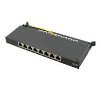 LOGILINK NP0064B - Mini panneau de brassage, 8 ports, Cat. 6a, 0,5 U